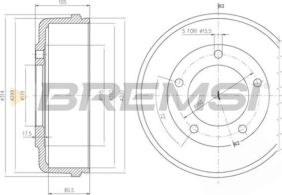 Bremsi CR5646 - Tambour de frein cwaw.fr