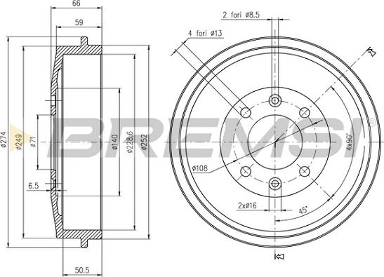 Bremsi CR5146 - Tambour de frein cwaw.fr