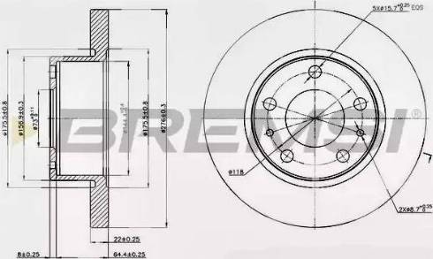 Bremsi DB0194S - Disque de frein cwaw.fr