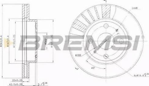 Bremsi DBA405V - Disque de frein cwaw.fr