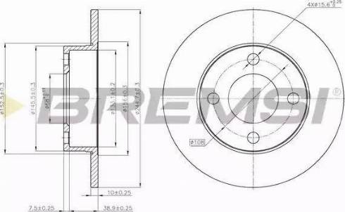 Bremsi DBA563S - Disque de frein cwaw.fr