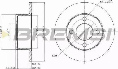 Bremsi DBA625S - Disque de frein cwaw.fr