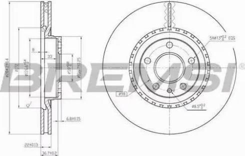 Bremsi DBA156V - Disque de frein cwaw.fr