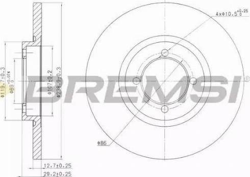 Bremsi DBA115S - Disque de frein cwaw.fr