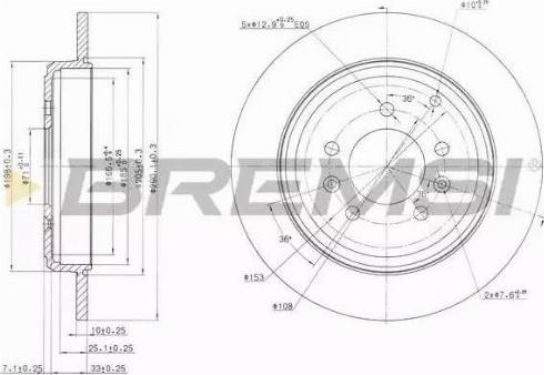 Bremsi DBA245S - Disque de frein cwaw.fr