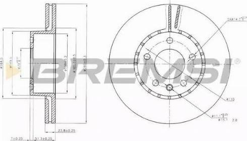 Bremsi DBA217V - Disque de frein cwaw.fr