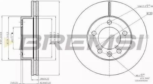 Bremsi DBB974V - Disque de frein cwaw.fr