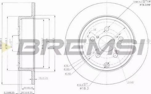 Bremsi DBB406S - Disque de frein cwaw.fr