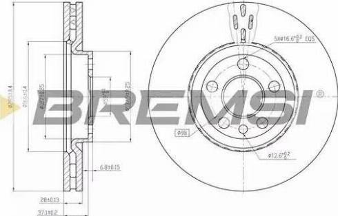 Bremsi DBB165V - Disque de frein cwaw.fr