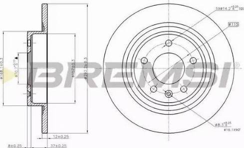 Bremsi DBB871S - Disque de frein cwaw.fr