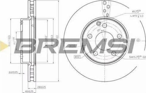 Bremsi DBB252V - Disque de frein cwaw.fr