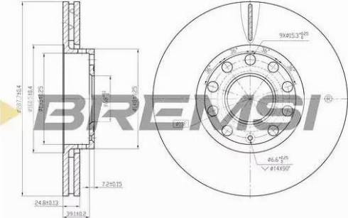 Bremsi DBB706V - Disque de frein cwaw.fr