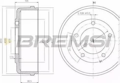 Bremsi DR5646 - Tambour de frein cwaw.fr