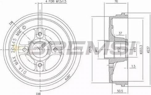 Bremsi DR5652 - Tambour de frein cwaw.fr