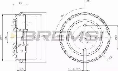 Bremsi DR5603 - Tambour de frein cwaw.fr