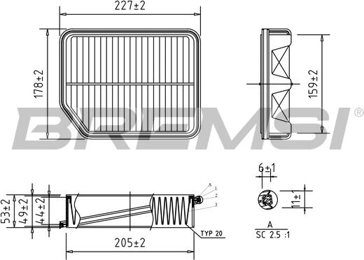 Bremsi FA0594 - Filtre à air cwaw.fr