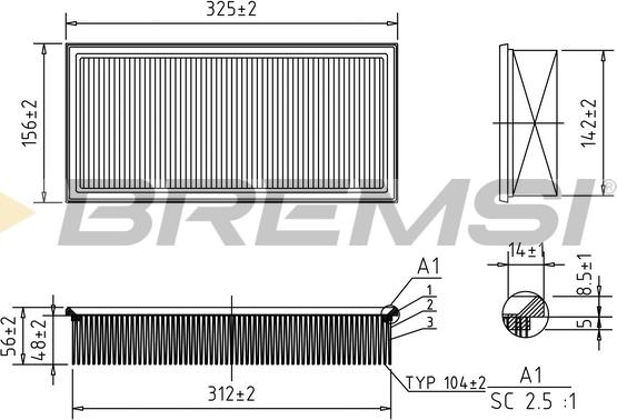 Bremsi FA0595 - Filtre à air cwaw.fr