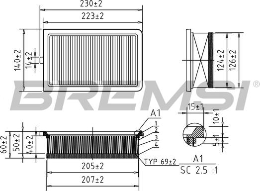 Bremsi FA0548 - Filtre à air cwaw.fr