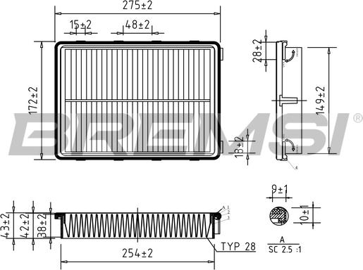 Bremsi FA0550 - Filtre à air cwaw.fr