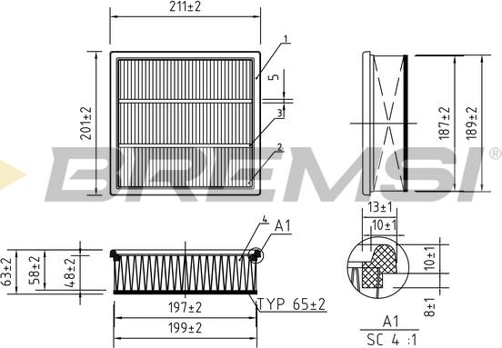 Bremsi FA0563 - Filtre à air cwaw.fr