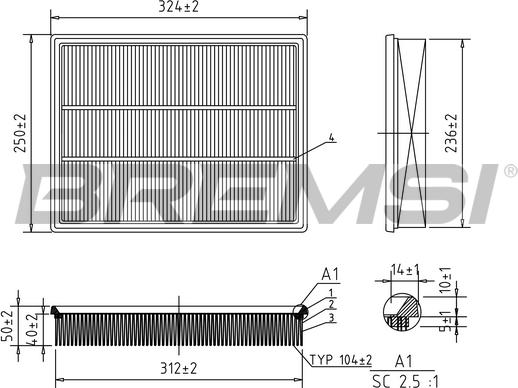 Bremsi FA0579 - Filtre à air cwaw.fr