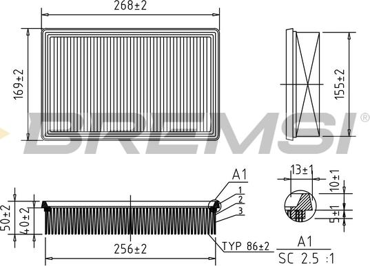 Bremsi FA0570 - Filtre à air cwaw.fr