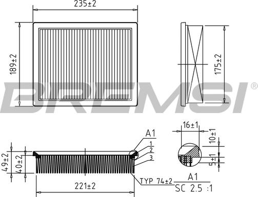 Bremsi FA0571 - Filtre à air cwaw.fr