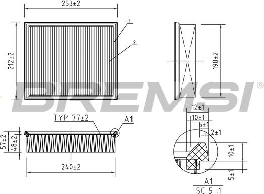 Bremsi FA0628 - Filtre à air cwaw.fr