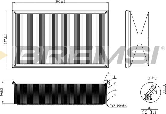 Bremsi FA0214 - Filtre à air cwaw.fr