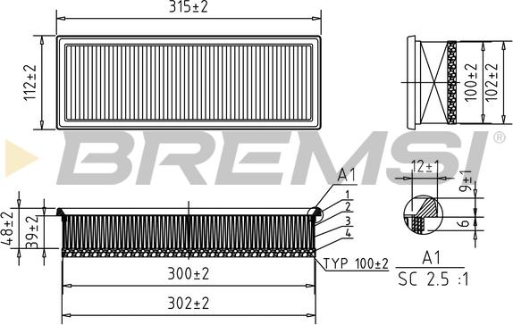 Bremsi FA0210 - Filtre à air cwaw.fr