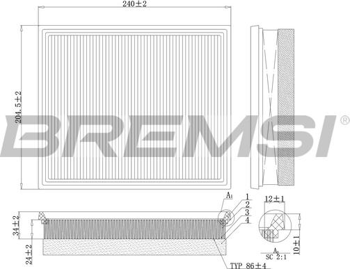 Bremsi FA0213 - Filtre à air cwaw.fr