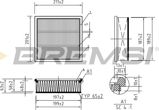 Bremsi FA0221 - Filtre à air cwaw.fr