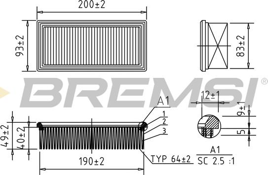 Bremsi FA1594 - Filtre à air cwaw.fr