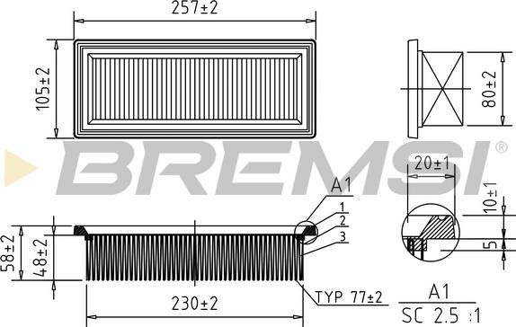 Bremsi FA1644 - Filtre à air cwaw.fr