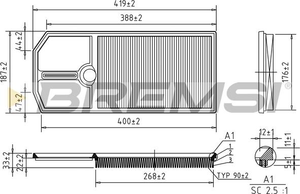 Bremsi FA1668 - Filtre à air cwaw.fr