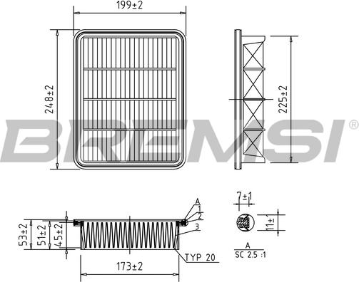 Bremsi FA1604 - Filtre à air cwaw.fr