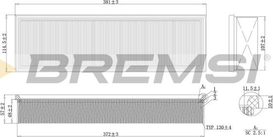 Bremsi FA1636 - Filtre à air cwaw.fr