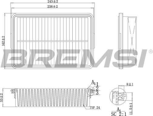 Bremsi FA1092 - Filtre à air cwaw.fr