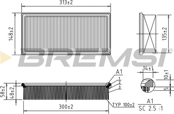 Bremsi FA1369 - Filtre à air cwaw.fr