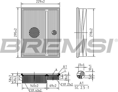 Bremsi FA1368 - Filtre à air cwaw.fr