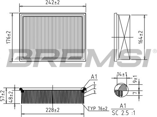 Bremsi FA1243 - Filtre à air cwaw.fr