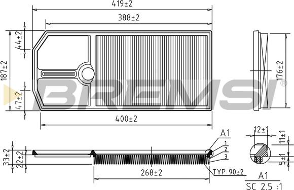 Bremsi FA1258 - Filtre à air cwaw.fr