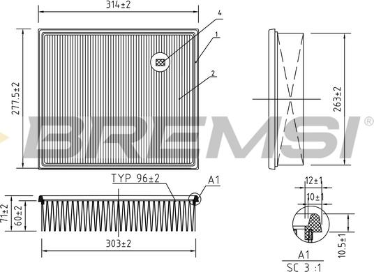 Bremsi FA1252 - Filtre à air cwaw.fr