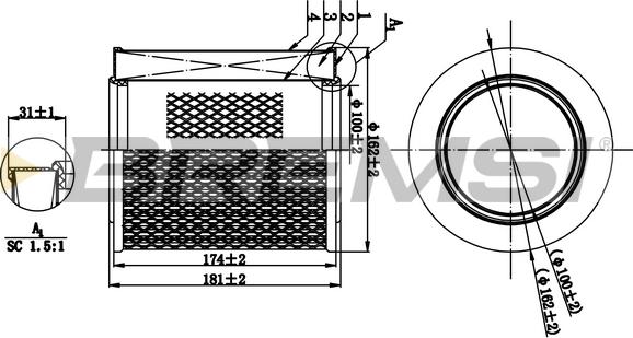 Bremsi FA1260 - Filtre à air cwaw.fr