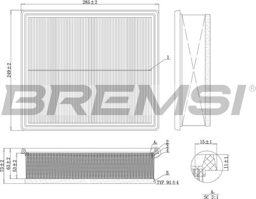 Bremsi FA1216 - Filtre à air cwaw.fr