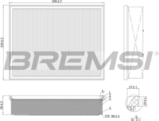 Bremsi FA1225 - Filtre à air cwaw.fr