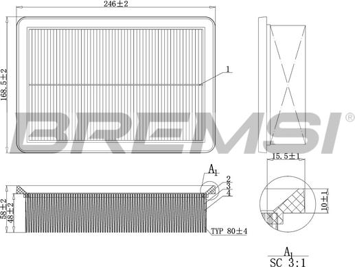 Bremsi FA1227 - Filtre à air cwaw.fr