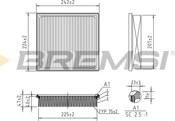 Bremsi FA2581 - Filtre à air cwaw.fr