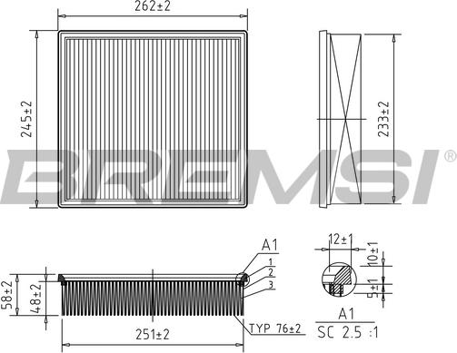 Bremsi FA2090 - Filtre à air cwaw.fr