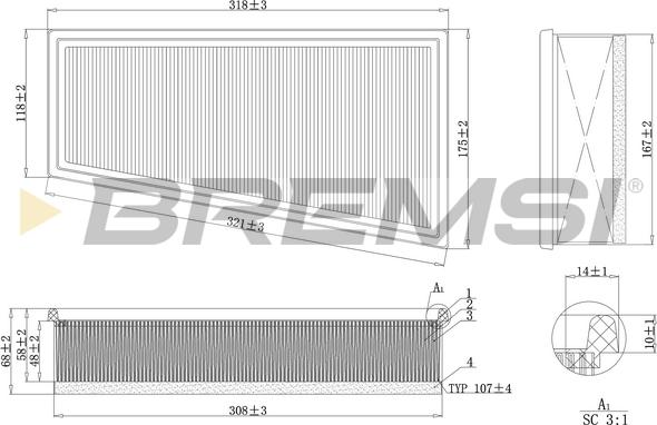 Bremsi FA2004 - Filtre à air cwaw.fr